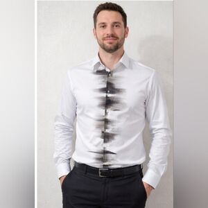 DKNY Monochrome Dress Shirt NWT. Size Xl Slim Fit